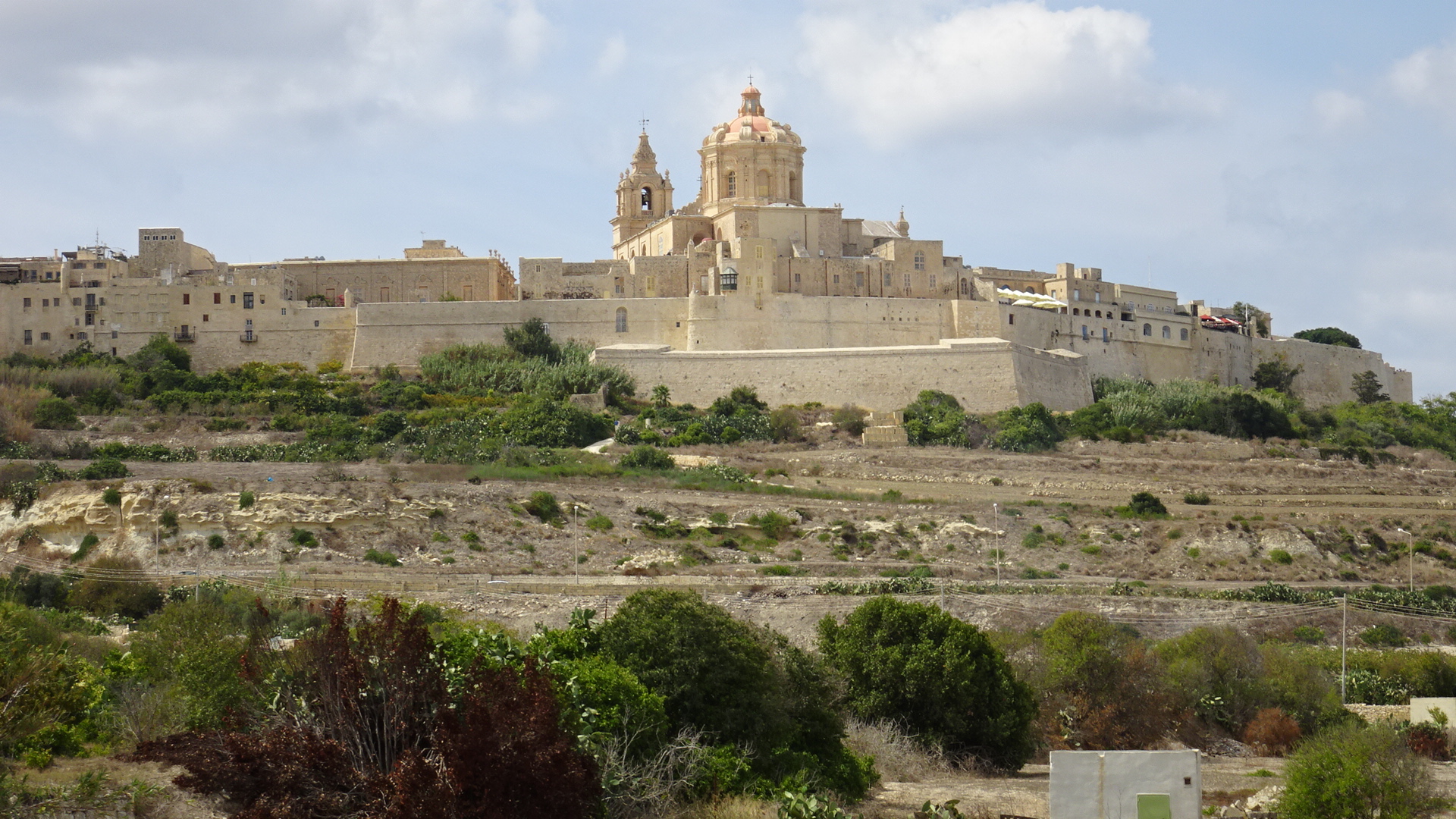 In de verte, de stille stad, Mdina, oude hoofdstad Malta